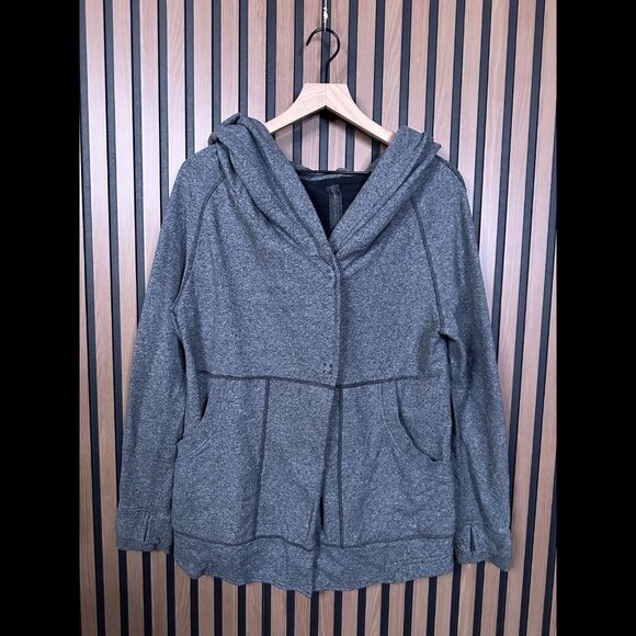 Lululemon Sweater 6 / S Womens Gray Find Your Center Wrap Hooded Poncho - Picture 1 of 8